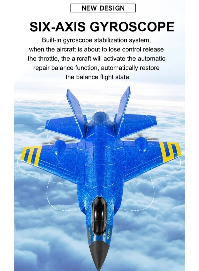 Super large 65CM new F35 remote-controlled aircraft Radio-controlled aircraft fixed wing glider children's toy model with lights can fly at night Anti-Fall Unbreakable Flying Toy best gift item