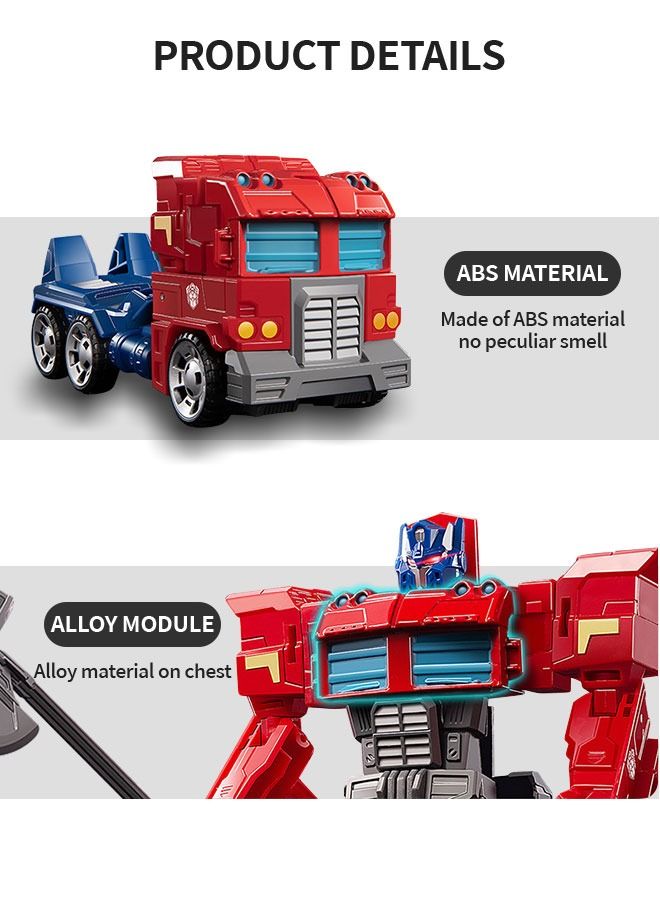 Deformation Robot Toy, Deformed Car Robot Toys, Action Figure Deformation Car Model, Portable Alloy Deformation Robot Toys Gift for Kids-Optimus Prime