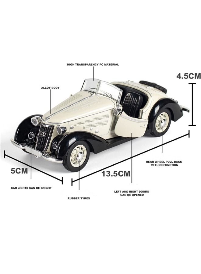 1:32 Audii Car Model Toy, Audii Vintage Convertible Metal Die Casting Alloy Simulation Car Model, Sound and Light Pull Back Model Car, Alloy Collectible Toy Car