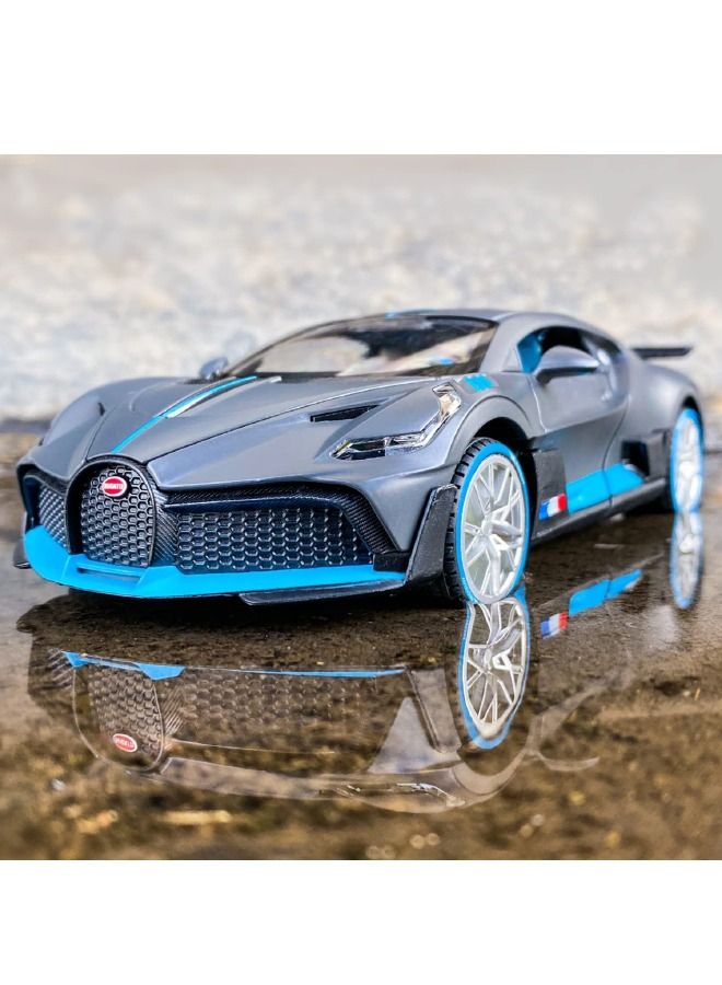 1/32 Bugattii Divo Model Car, Alloy Diecast Pull Back Toy Vehicle with Light and Music, Supercar Toys for Toddlers Kids Children Gift (Dark Gray)