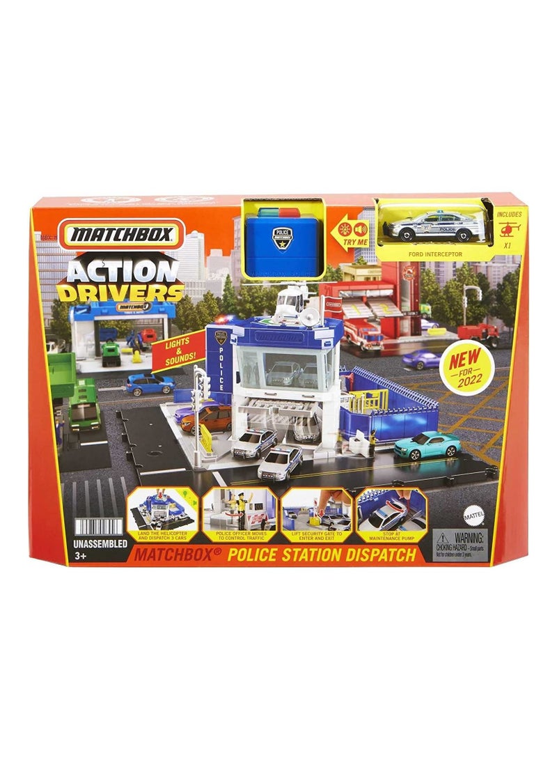 Matchbox Action Drivers Police Station Dispatch Playset