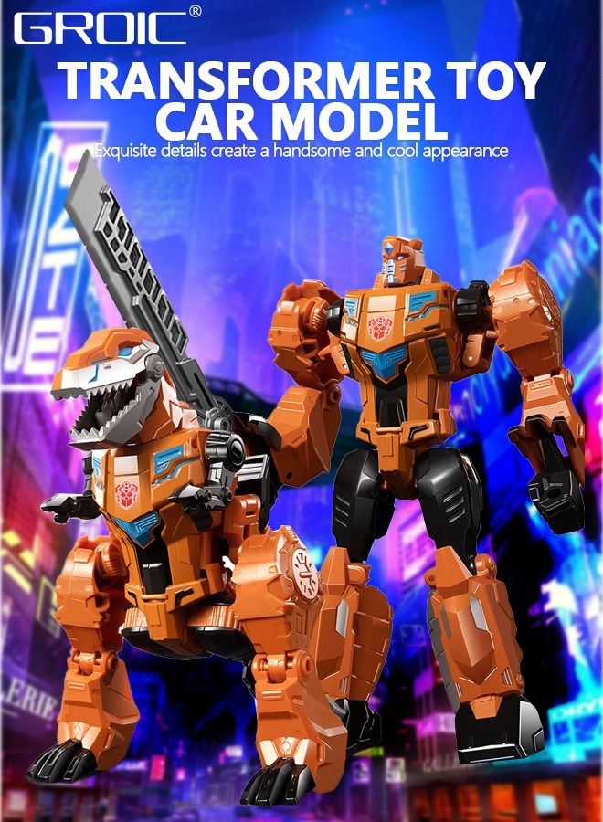 Deformation Robot Toy, Deformed Car Robot Toys, Action Figure Deformation Car Model, Portable Alloy Deformation Robot Toys Gift for Kids-Grimlock