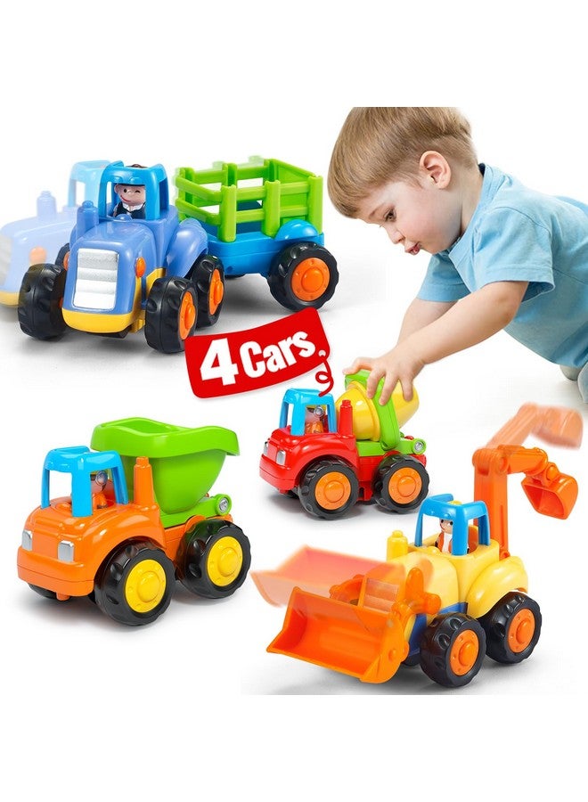 Toys For 1 Year Old Boy Gifts 4 Pcs Toy Trucks 2 1 Year Old Toys For Boys 4Wd Friction Power Car Toys For 2 Year Old Boy Baby Toys For 1 Year Old Toddler Toys Age 12 Birthday