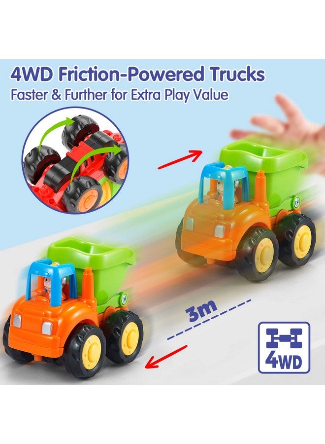 Toys For 1 Year Old Boy Gifts 4 Pcs Toy Trucks 2 1 Year Old Toys For Boys 4Wd Friction Power Car Toys For 2 Year Old Boy Baby Toys For 1 Year Old Toddler Toys Age 12 Birthday