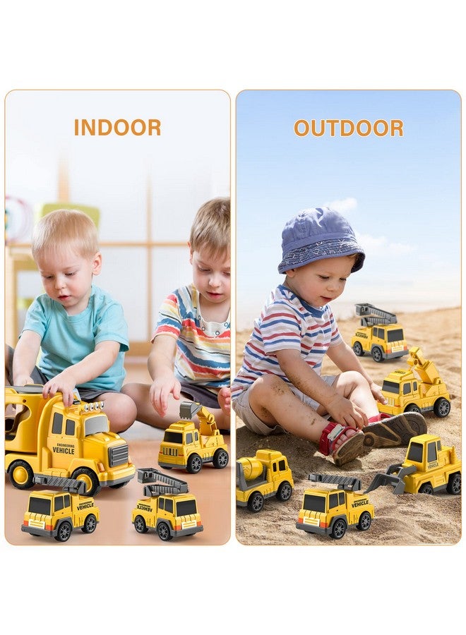 Construction Truck Toys Cars For Toddlers 35 7In1 Friction Power Vehicle Toy 3 4 5 6 Year Old Boys Carrier Transport Trucks Kids Years Car Set Age 39 Boys & Girls