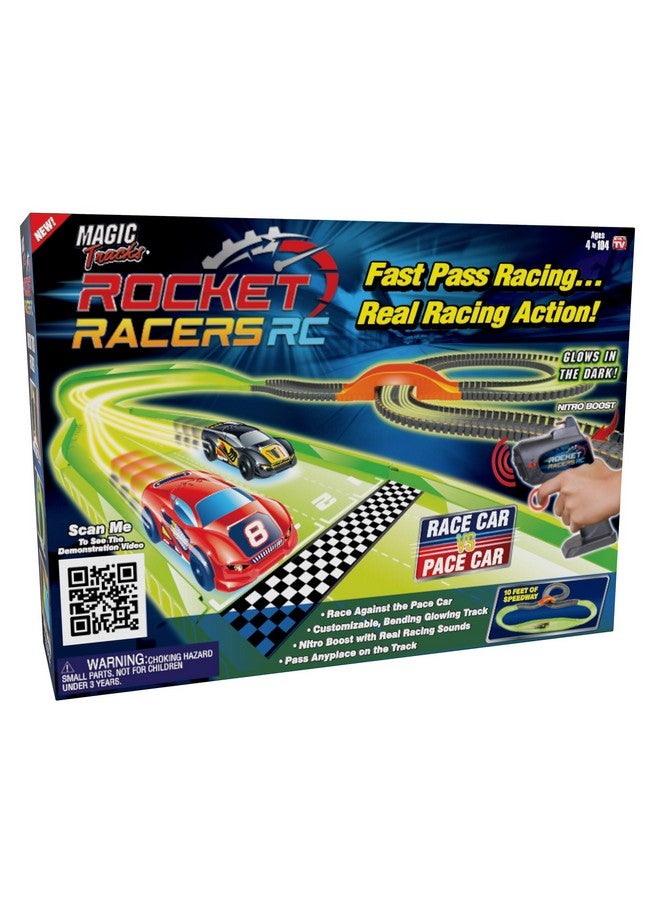 Magic Tracks Rocket Racers Remote Controlled Race Car Vs Pace Car Track Set