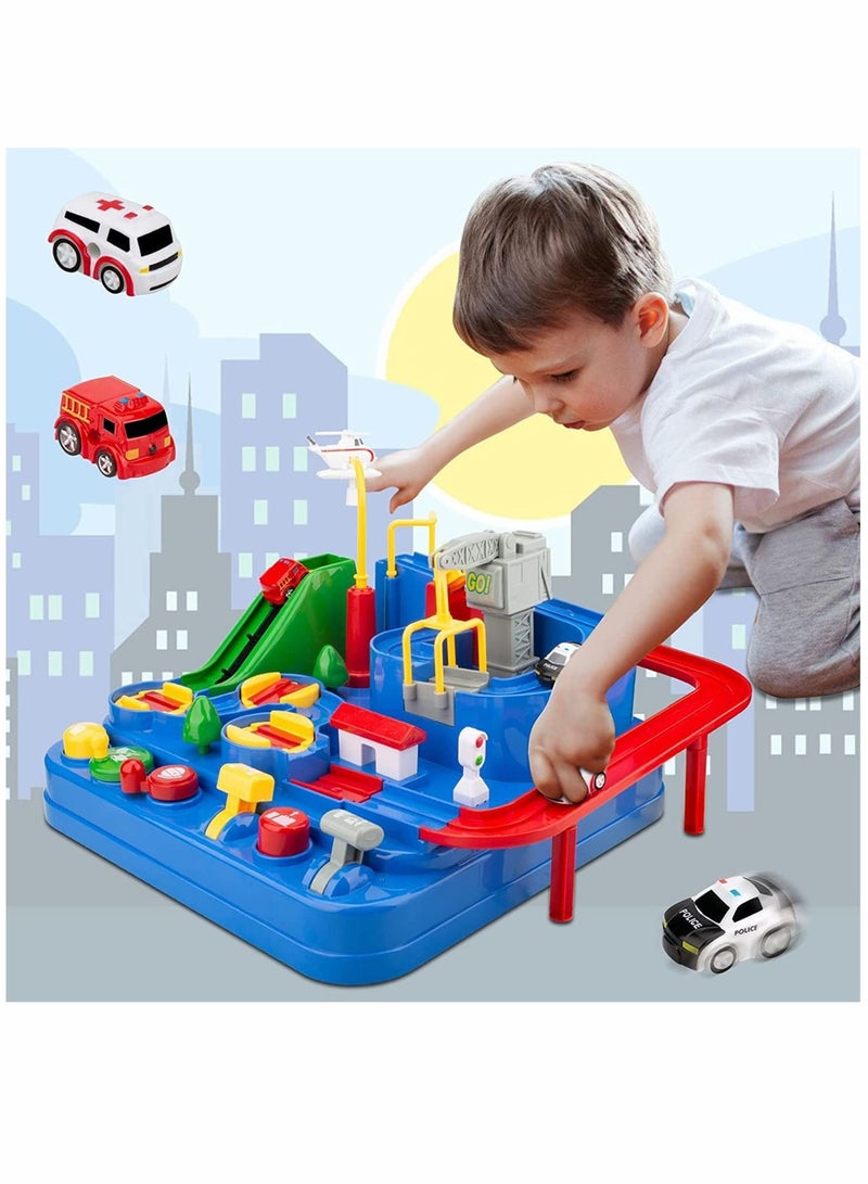 Car Toys Gifts for Boys Girls City Rescue Preschool Toy  Parent-Child Interactive Race Car Track Playsets