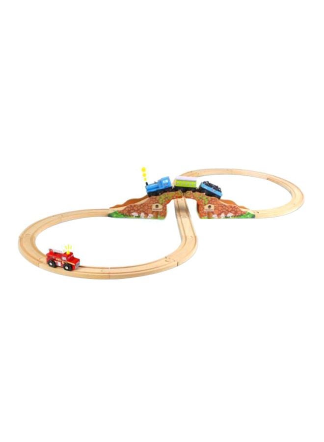 21-Piece Wooden Train Set