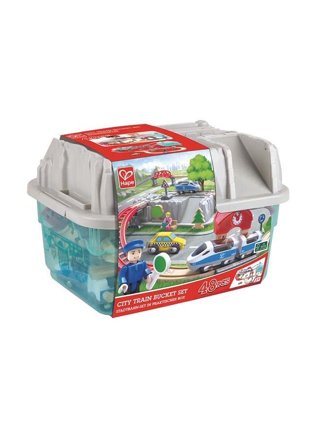 City Train Bucket Railway Set 48- Piece