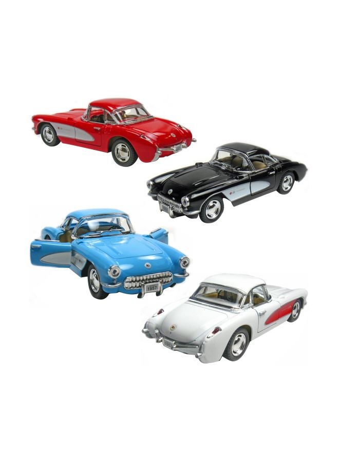 Set Of 4 Chevy Corvette Scaled Model Vehicle 5inch