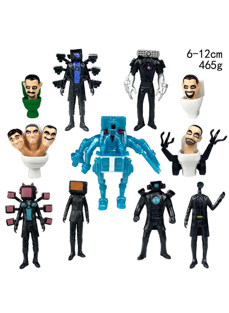 11 Pcs Skibidi Toilet Man Toy Set Ideas Toys Battle Horror Game Model Ideas Toys Gifts for Adult & Kids