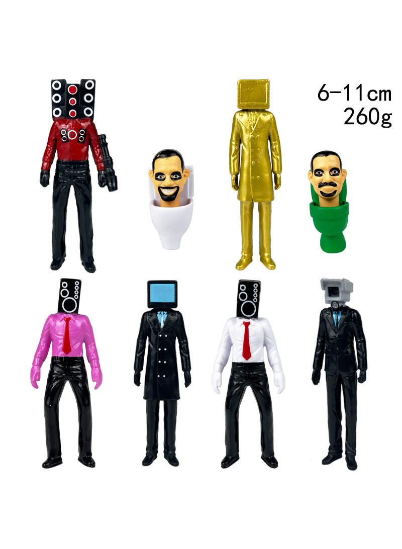 8 Pcs Skibidi Toilet Man Toy Set Ideas Toys Battle Horror Game Model Ideas Toys Gifts for Adult & Kids