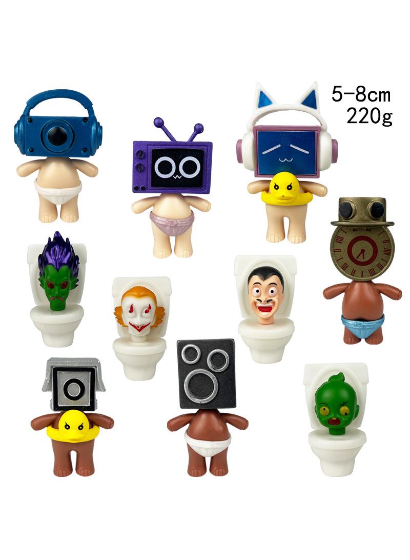 10 Pcs Skibidi Toilet Man Toy Set Ideas Toys Battle Horror Game Model Ideas Toys Gifts for Adult & Kids