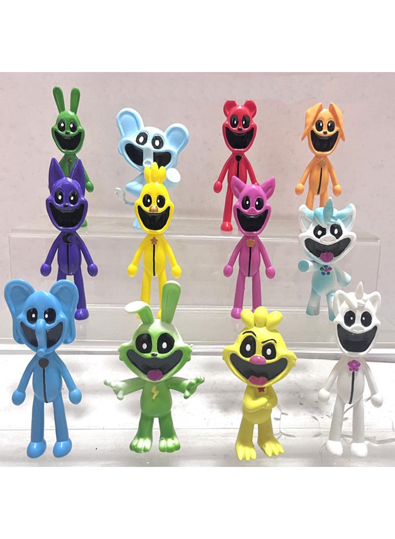 12 Pcs 3-4Inch Smiling Critters Chapter 3 Cartoon Toy Set Monster Game Smiling Critters Series Best Gift for Kids Adults Fans Children's Day Gift