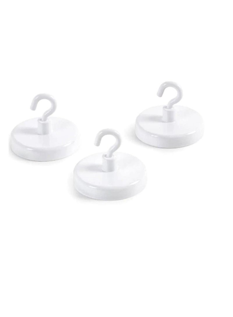 White Magnetic Hooks 1.5 x 1.25 inches 3 assorted size