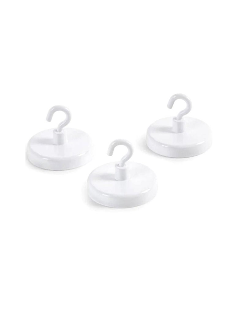 White Magnetic Hooks 1.5 x 1.25 inches 3 assorted size