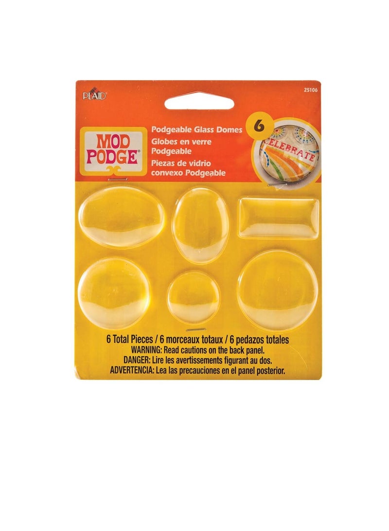 Podgeable Shapes 6/Pkg Glass Domes