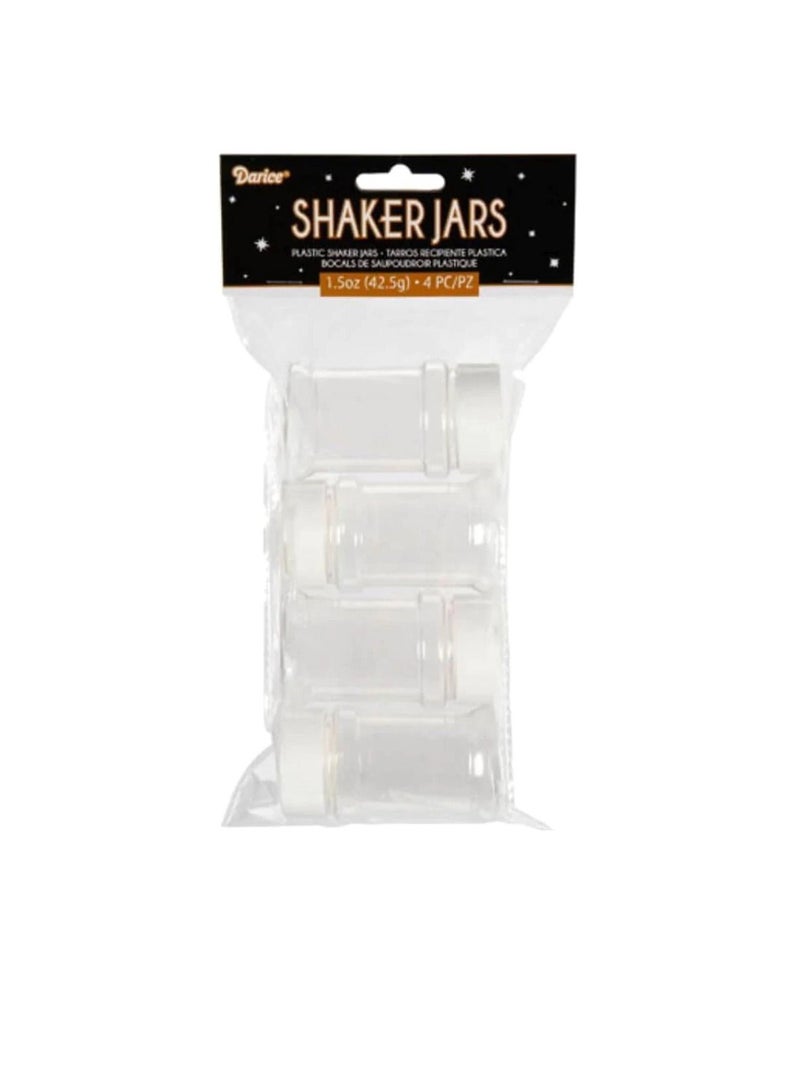 Plastic Shaker Jar with Lid1.5 Ounces 4 Pieces