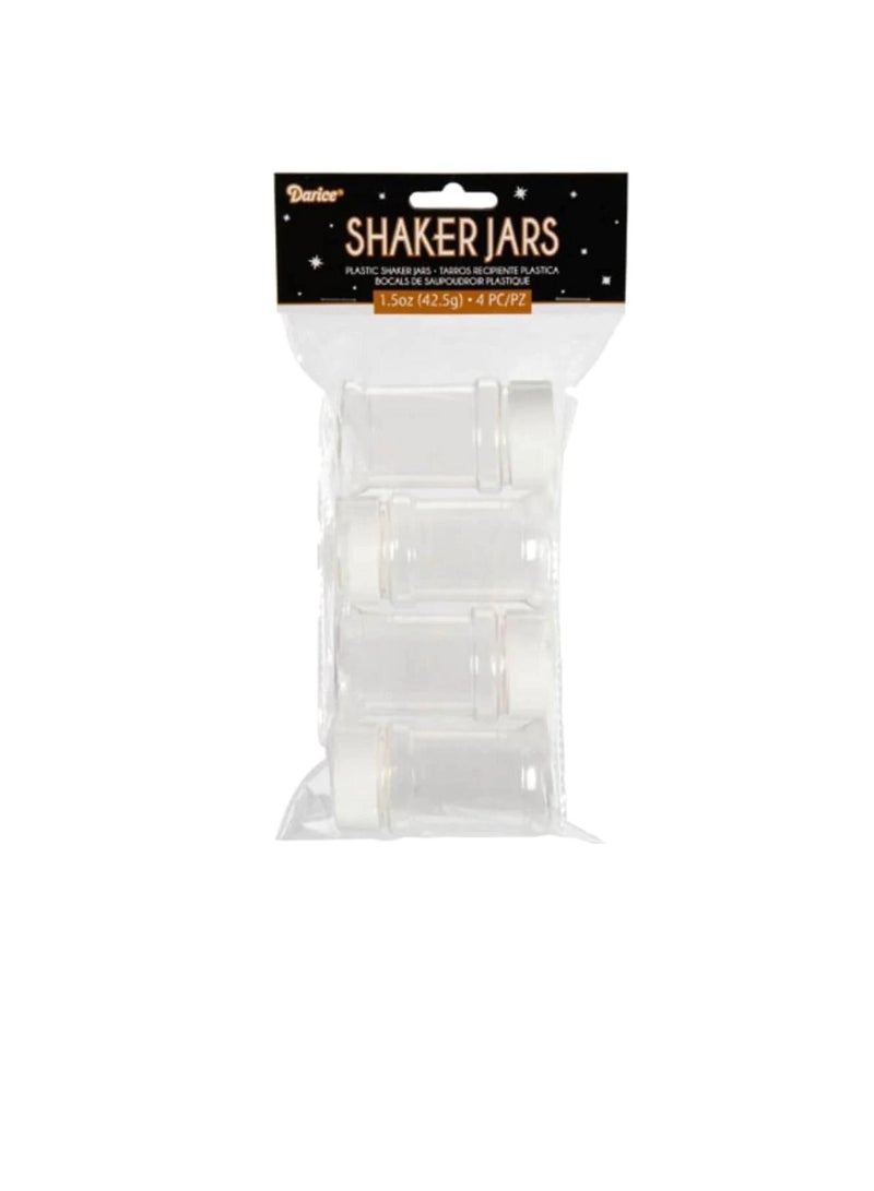 Plastic Shaker Jar with Lid1.5 Ounces 4 Pieces