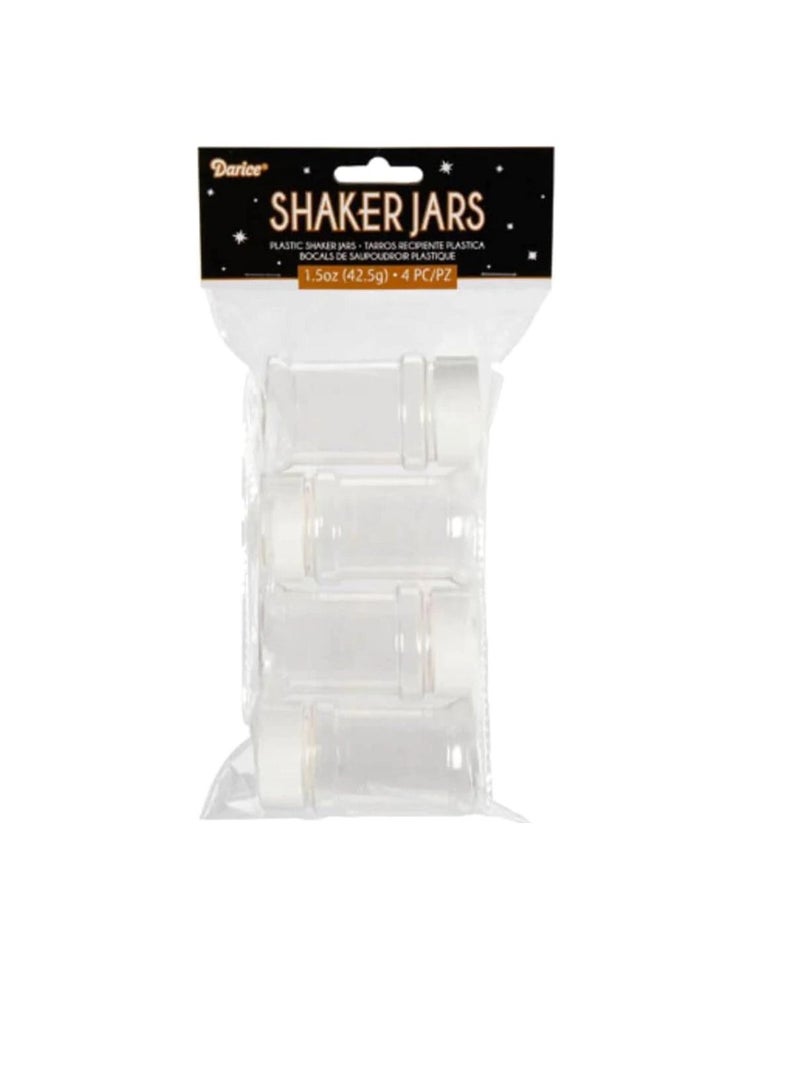 Plastic Shaker Jar with Lid1.5 Ounces 4 Pieces