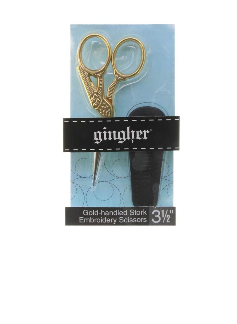 Stork Embroidery Scissors 3.5in Gold