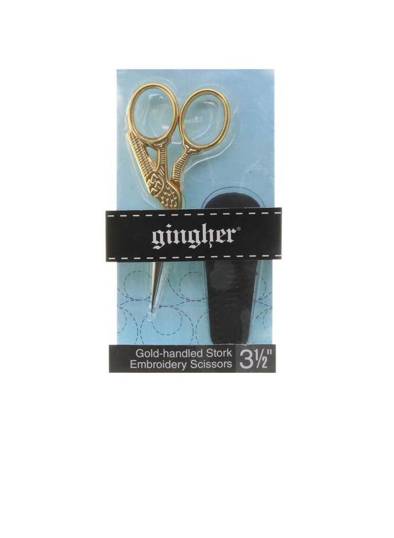 Stork Embroidery Scissors 3.5in Gold