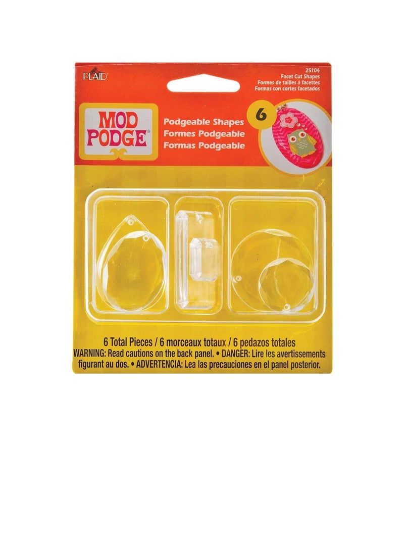 Podgeable Shapes 6/Pkg Facet Cut