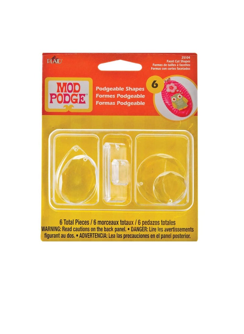 Podgeable Shapes 6/Pkg Facet Cut
