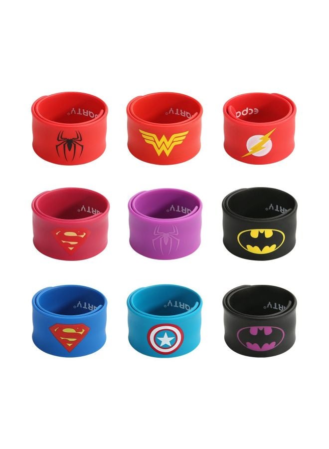 9-Piece Superhero Slap Bracelet