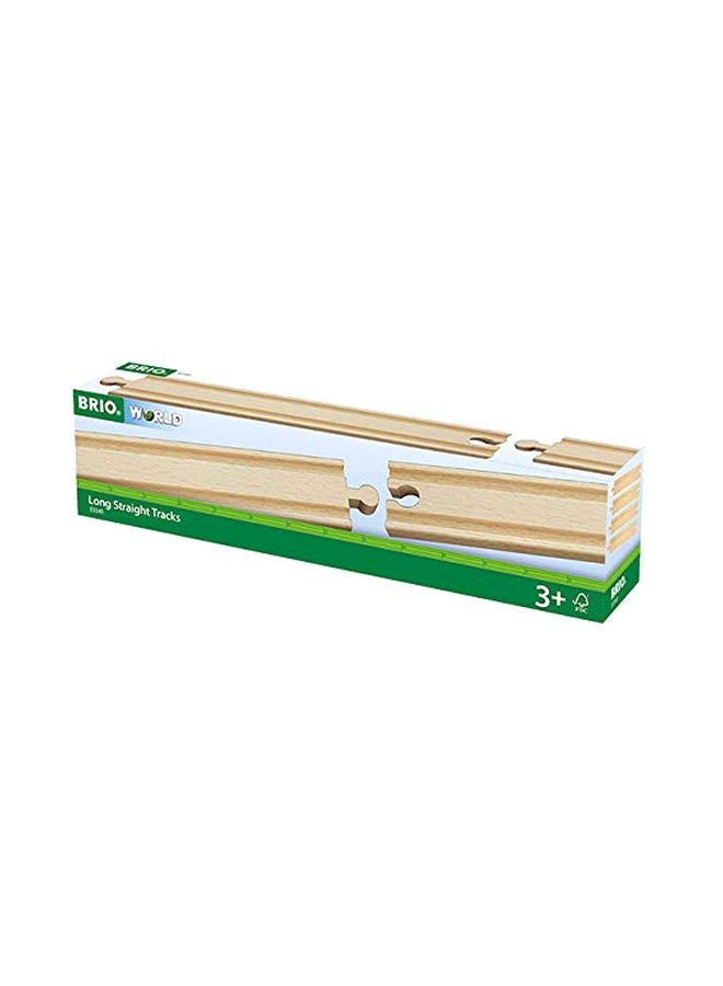 4-Piece Wooden Long Straight Train Tracks 33341 8inch