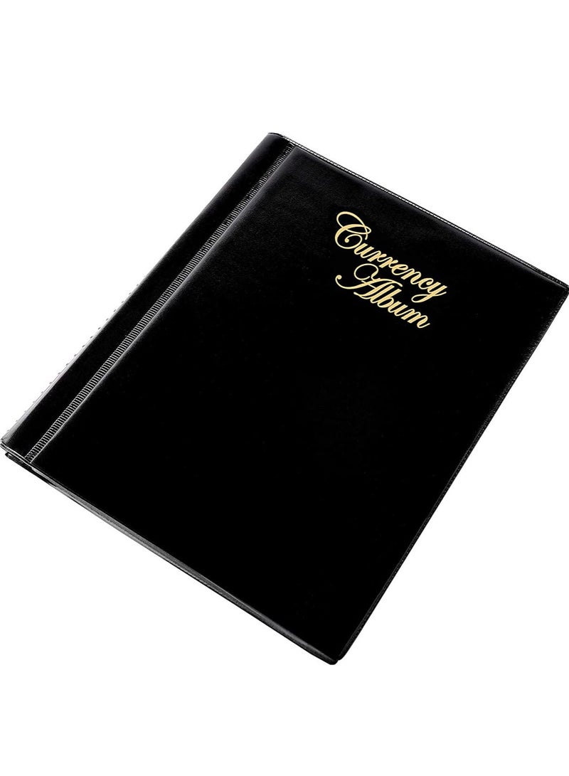Mahogany Life Currency Album for Notes 102 Pockets Faux Leather Cover