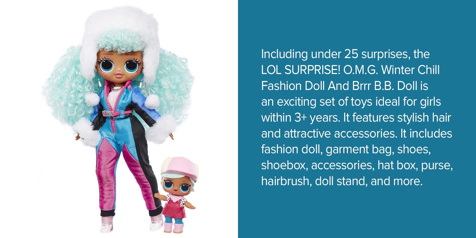 O.M.G. Winter Chill Fashion Doll And Brrr B.B. Doll 3 x 12.25 x 12inch
