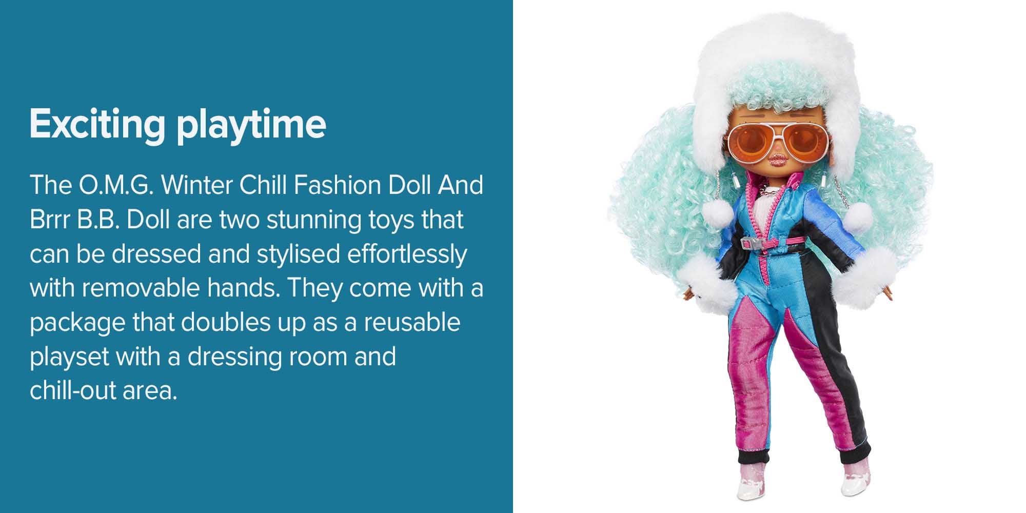 O.M.G. Winter Chill Fashion Doll And Brrr B.B. Doll 3 x 12.25 x 12inch