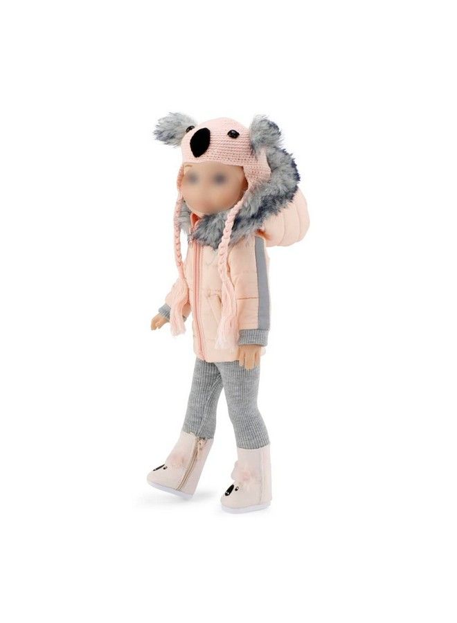 14 Inch Doll 4 Pc Winter Snow Coat Koala Outfit Includes Adorable Knit Hat And Boots Accessories ; Compatible With Wellie Wishers Dolls