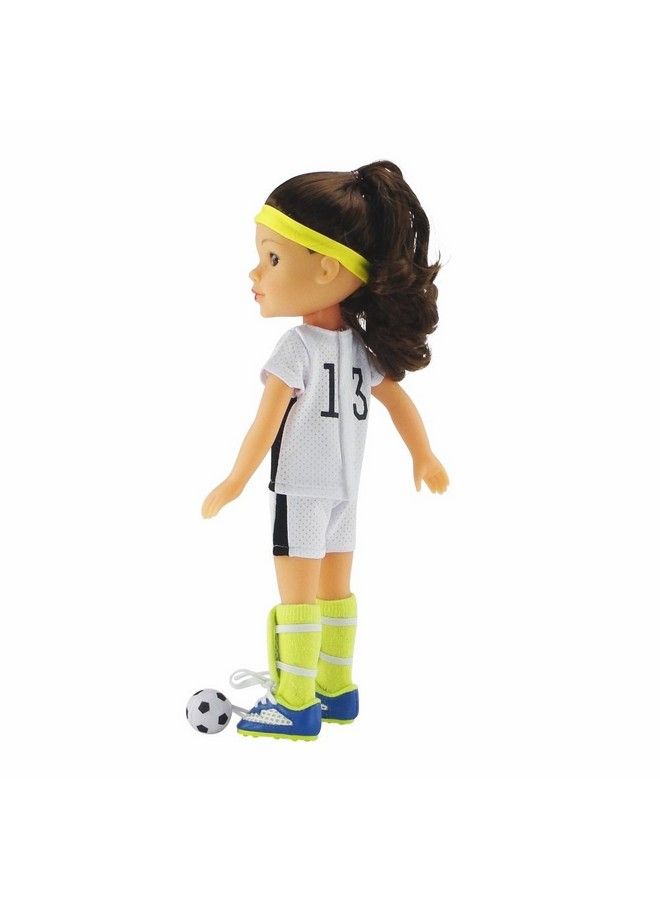 14 Inch Doll Clothes ; Usa 11 Pc 14 In Doll Soccer Sports Uniform Including Shoes & Accessories! ; Gift Boxed! ; Compatible With American Girl Wellie Wishers Dolls