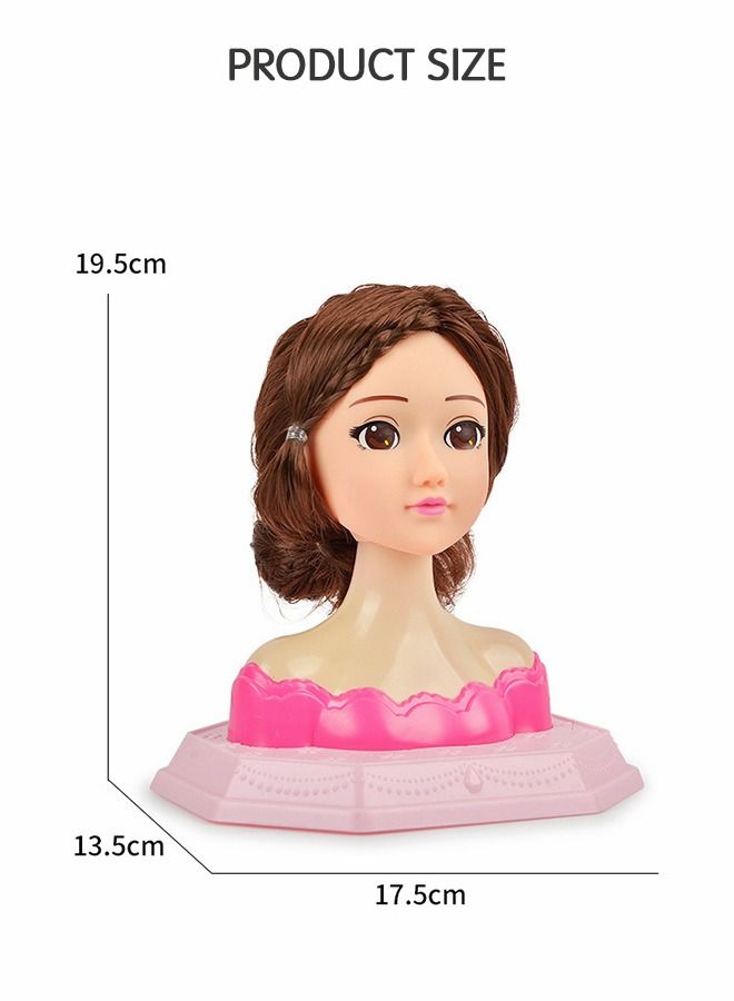 Long Hair Doll,Half Body Play House Dressing Braid Toy, Design Model Doll Head, Girls Playset with Beauty and Fashion Accessories