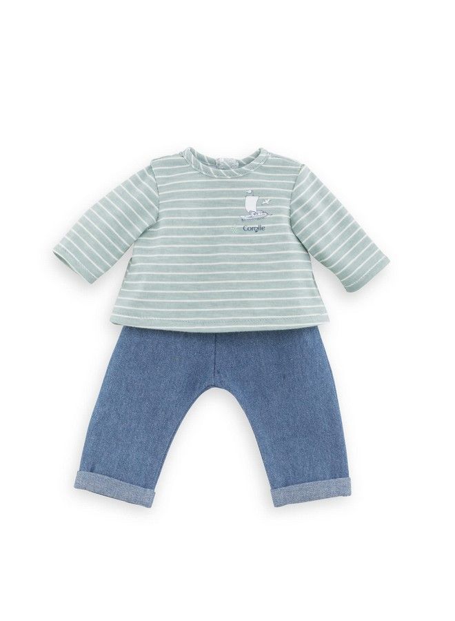 12” Baby Doll Outfit Loire Riverside Pants & Striped Tshirt Mon Premier Poupon Clothing And Accessories Fit 12