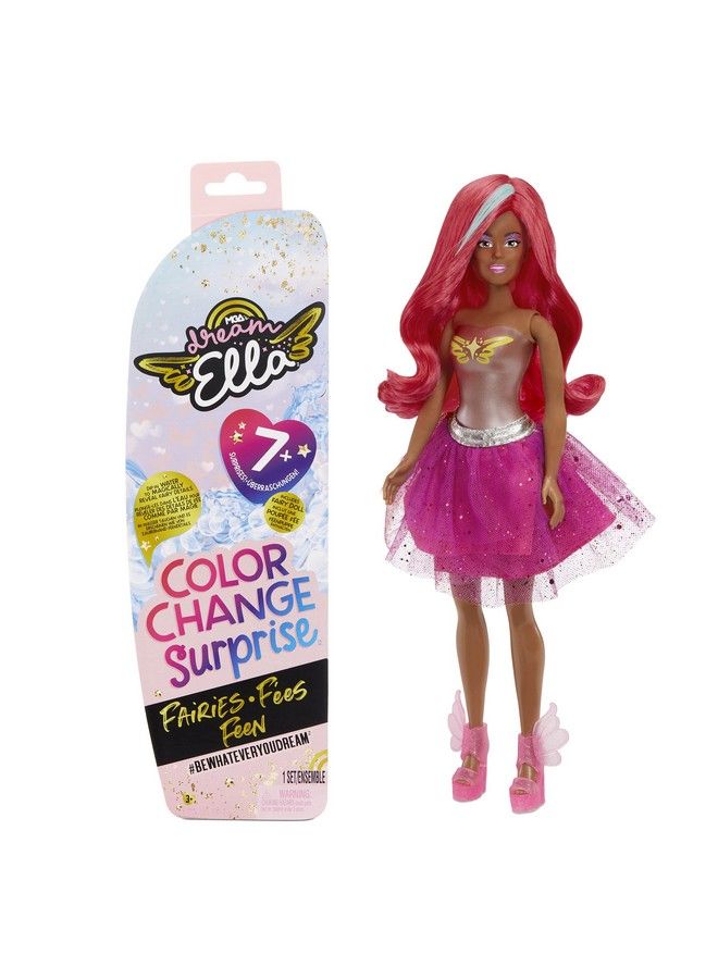 Dream Ella Color Change Surprise Fairies Yasmin Pink Fashion Doll With 7+ Surprises Including Outfit Castle Play Pretend Gift For Kids Toys For Girls & Boys Ages 3 4 5+ Years