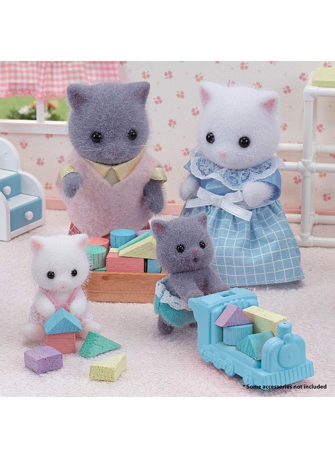 Persian Cat Twins Dolls Dollhouse Figures Collectible Toys; Figure & Accessory Included