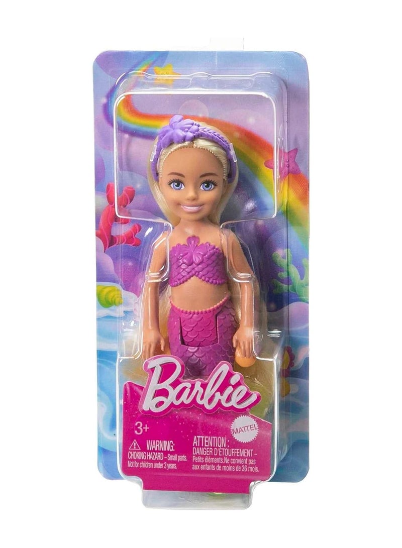Barbie Mermaid Chelsea Doll with Wavy Blond Hair and Ombre Tail, Mermaid Toys, Headband Accessory