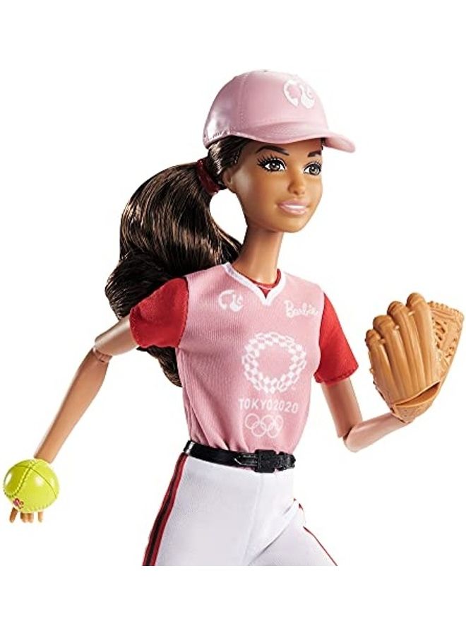 Olympic Games Tokyo 2020 Doll With Softball Uniform 2.75 X8.5 X12.75inch