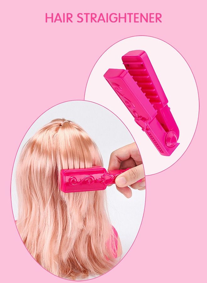 Hair Styling and Makeup Toys , Styling Head Dolls，Makeup and Hair Braid，Girls Doll Makeup Head Toys with Hair Dryer