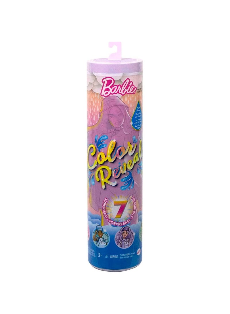 Barbie Color Reveal Doll With 7 Unboxing Surprises, Sunshine & Sprinkles Series With Cloud Print & Color Change; Gift For Kids 3 Years & Older, Multicolor