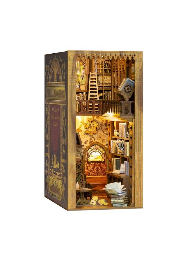 Diy Book Nook Kit Diy Dollhouse Booknook Bookshelf Insert Decor Alley Bookends Model Build Creativity Kit With Led Light (Eternal Bookstore)