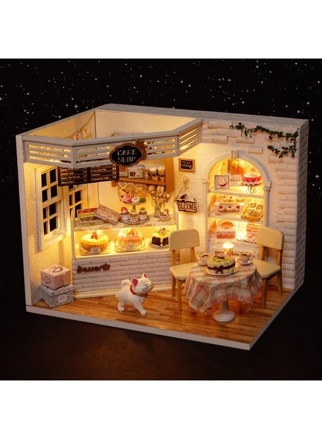 Romantic And Cute Dollhouse Miniature Diy House Kit Creative Room Perfect Diy Gift For Friends Lovers And Families(Cake Diary) Plus Dust Proof Cover