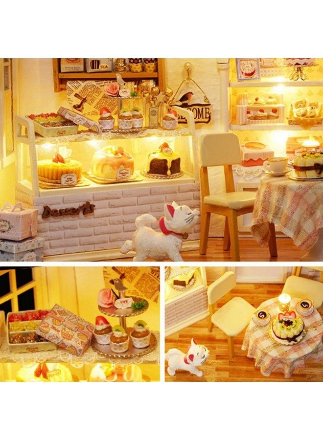 Romantic And Cute Dollhouse Miniature Diy House Kit Creative Room Perfect Diy Gift For Friends Lovers And Families(Cake Diary) Plus Dust Proof Cover