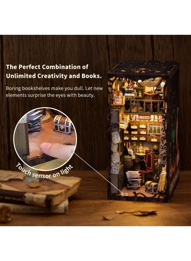 Diy Book Nook Kit Diy Dollhouse Booknook Kit Bookshelf Insert Decor Alley Bookends Model Build Creativity Kit With Led Light(Magic Pharmacist)