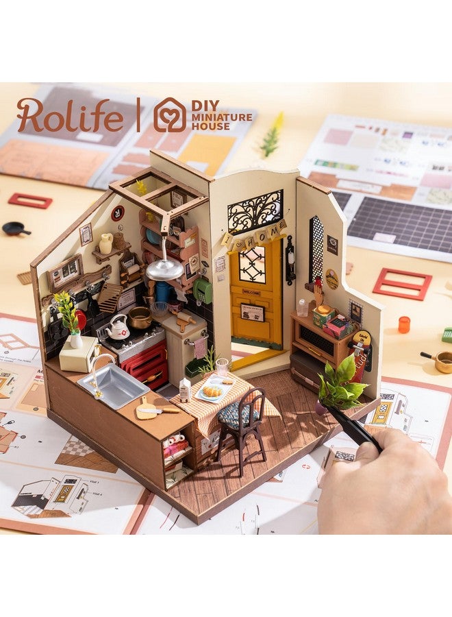 Diy Miniature House Kit Cozy Kitchen Mini House Making Kits Model House For Adults To Build Miniature Room Kits With Light Diy Crafts/Gifts/Home Decor For Family And Friends(Cozy Kitchen)