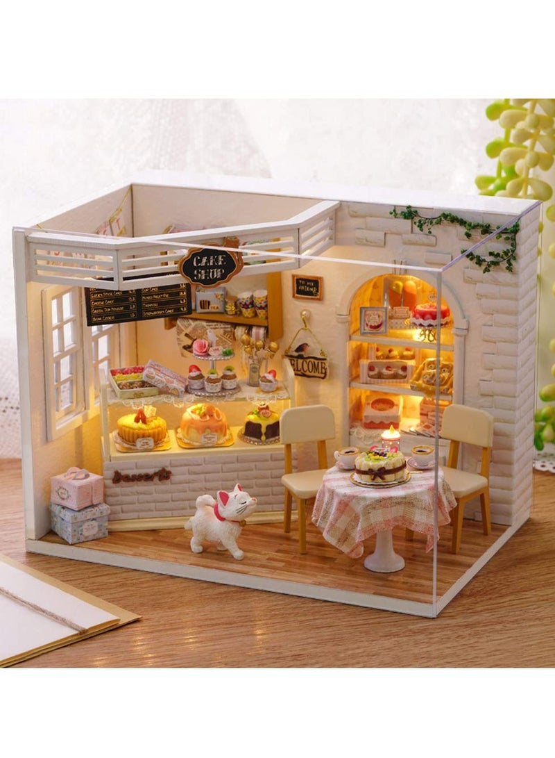 DIY Dollhouse Miniature with Furniture, DIY Wooden Dollhouse Kit Plus Dust Proof and Music Movement, Creative Room