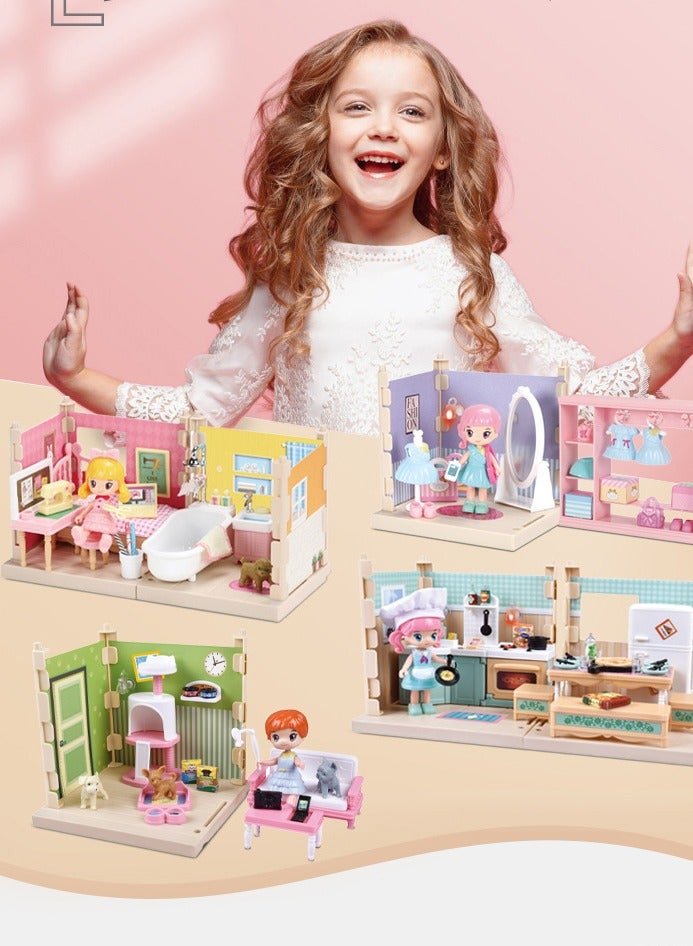 Mini Doll Nurse Clinic Set, Durable Plastic Dollhouse Clinic Furniture Set, Role-playing Parent-child Interactive Game, Miniature Doll House Accessories For Children, (6304b Nurse None)